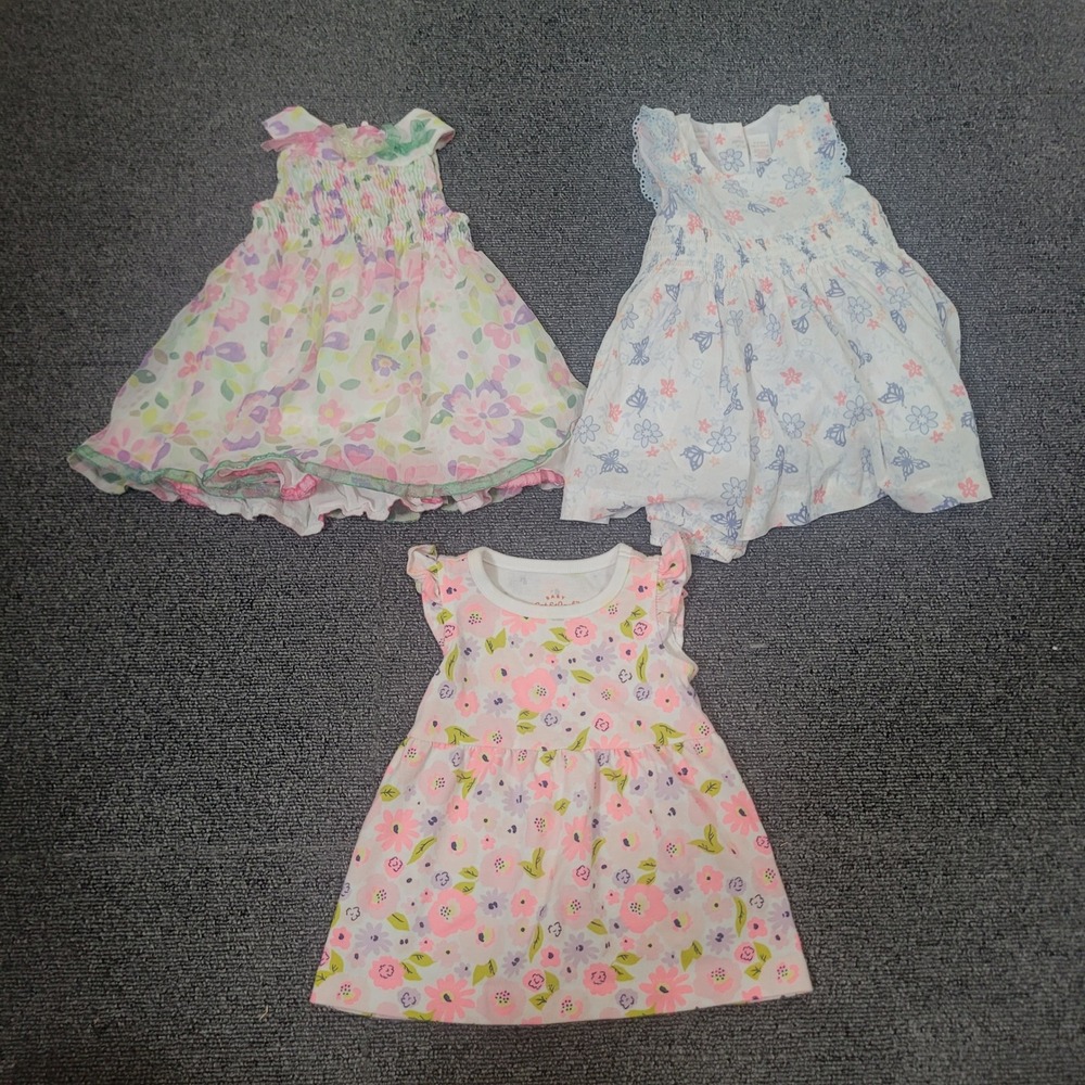 Cat & Jack First Impressions Lot of 3 Size 0-3 Months Dresses Floral Butterfly